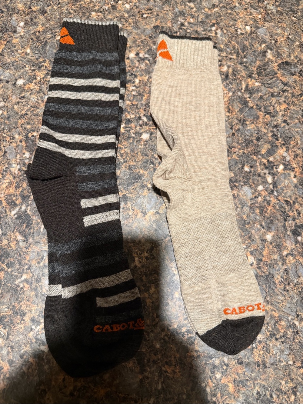 Cabot & Sons Men’s Striped Black & Tan Crew Socks